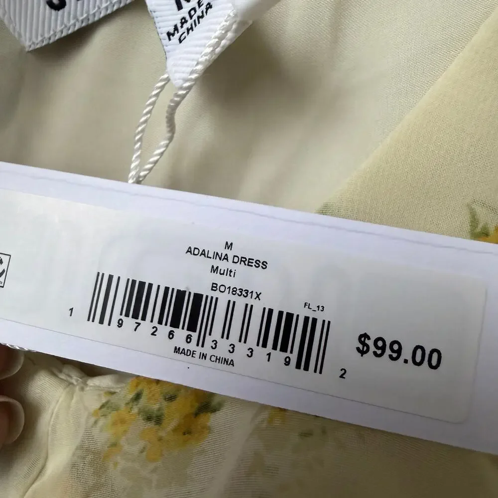 Steve Madden Adalina Butter Yellow Floral Ruffle Maxi Dress NWT Size M - Picture 5 of 7